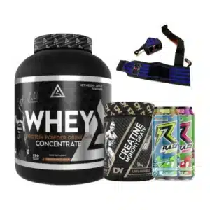 PACK LAZAR WHEY 2,27KG - CREATINE MONOHYDRATE DORIAN YATES 300G - 2 RAZE - FAFA STRAPS