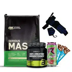 PACK SERIOUS MASS 5,4KG + USA BIOTECH CREATINE MONOHYDRATE 300G +2 BARS + RAZE