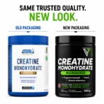 Créatine Monohydrate Micronized Applied Nutrition - ancien vs nouveau packaging VHealth - Maghreb Nutrition