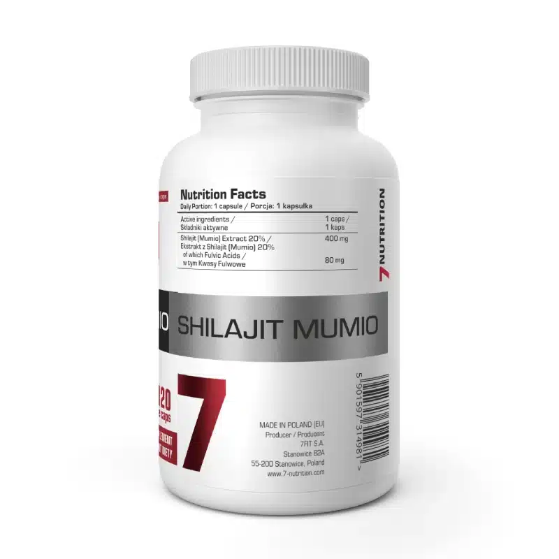 7nutrition shilaj nutrition factsit Shilajit Mumio 120 Caps - 7Nutrition