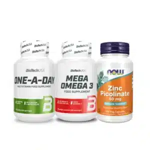 Pack Active : One a day multivitamines + Omega 3 Biotechusa + Zinc picolinate 120caps