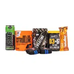 Pack Pump et Énergie – Citrulline + Créatine + Vitamine D3 K2 + ABE + Barre JoyFuel (Bandes de Poignet OFFERTES)