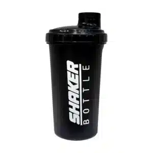 Shaker Bottle 700 ml noir, couvercle vissé avec bec verseur